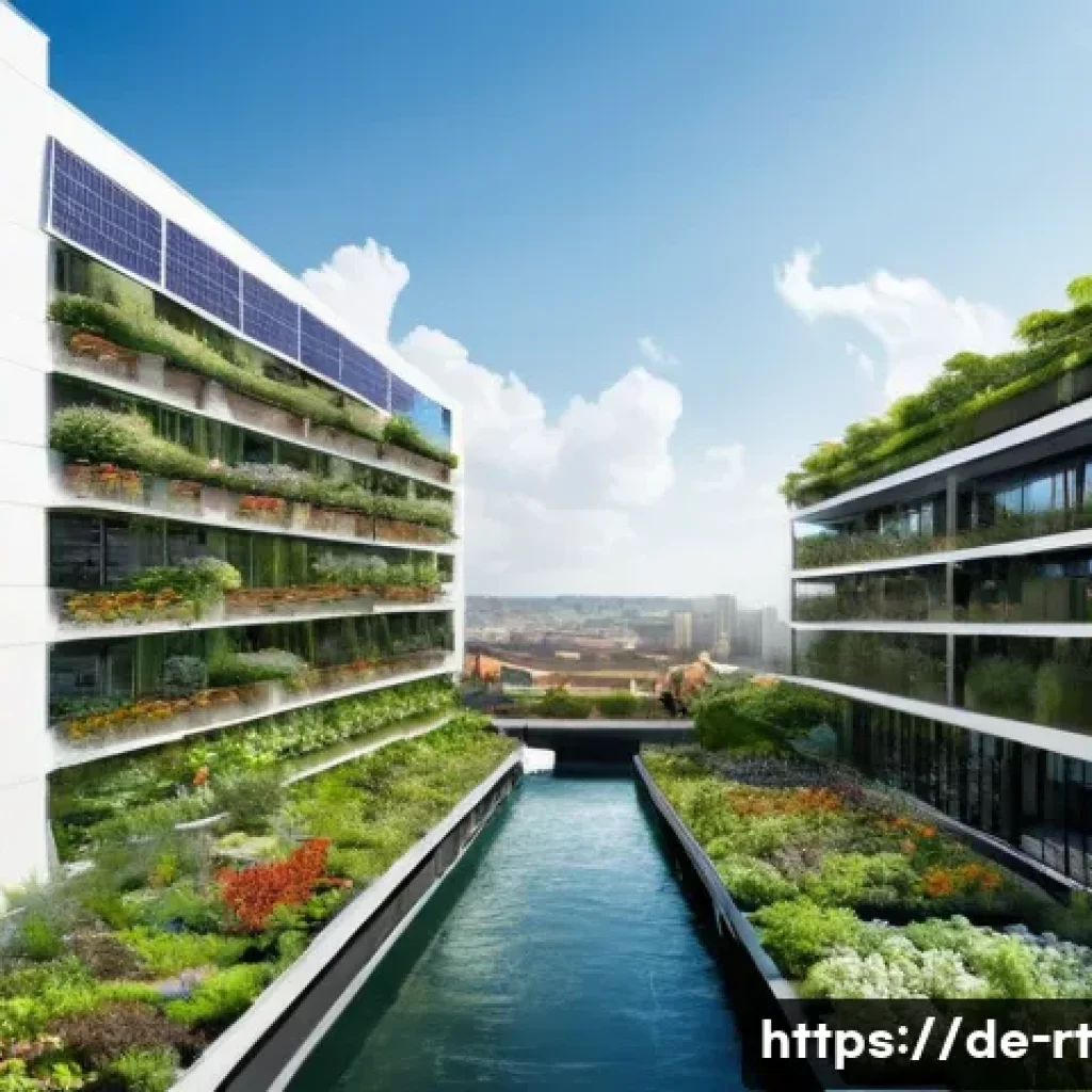 스마트시티 디자인에서의 환경적 영향 최소화 - **Prompt 1: "A vibrant, panoramic view of a modern urban district seamlessly integrated with extensi...