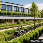 Home 20 스마트시티 디자인에서의 환경 설계 원칙 - A modern urban neighborhood in Germany featuring sustainable architecture with green roofs and green...