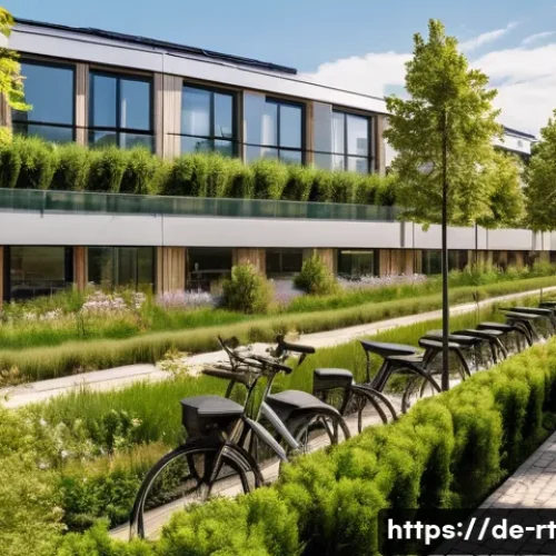 Home 32 스마트시티 디자인에서의 환경 설계 원칙 - A modern urban neighborhood in Germany featuring sustainable architecture with green roofs and green...